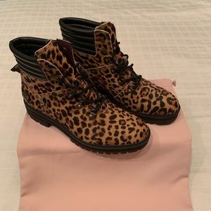 Timberland Brown Cheetah Calf Hair Boots
